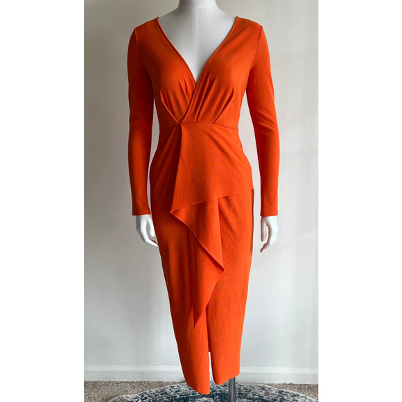 ASOS Open Back Orange Dress Size 6 - Picture 1 of 16